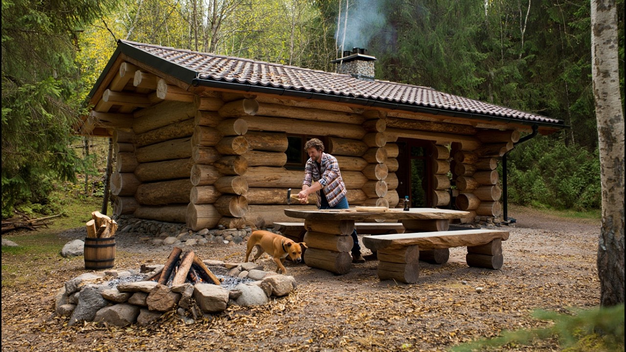 A Peaceful Life in a Handcrafted Forest Cabin