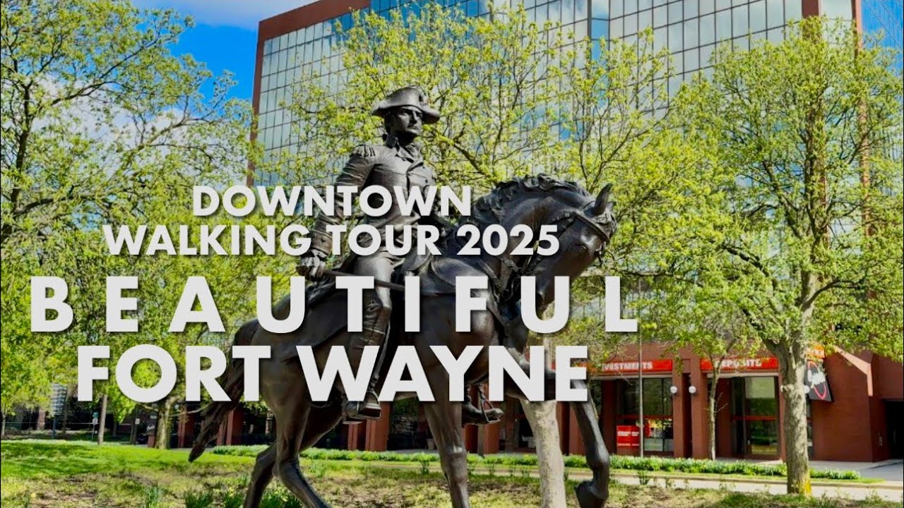 🇺🇸 Downtown Fort Wayne Walking Tour April 2025 | Fort Wayne Indiana Old-World & Modern Architecture