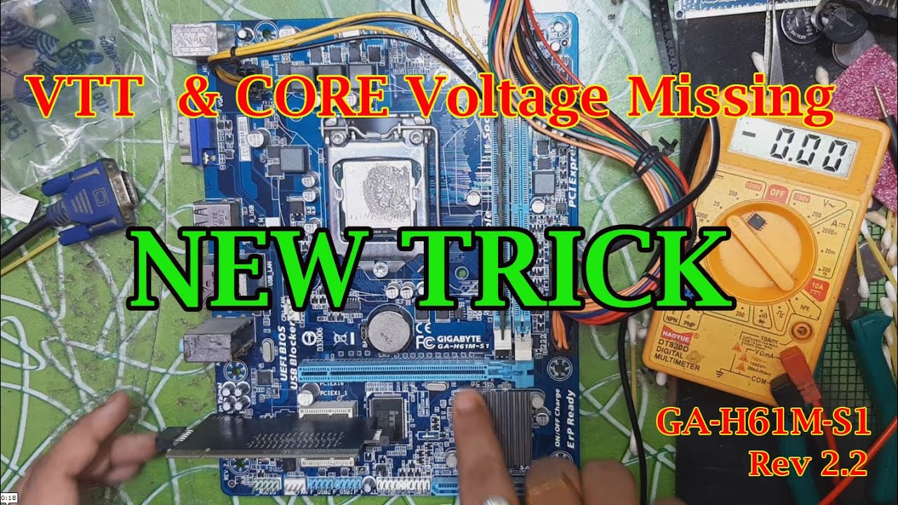 New Trick VTT & Core Voltage Missing GA-H61M-S1 (2.2) ,Error Code 00 Solve by Support Pro