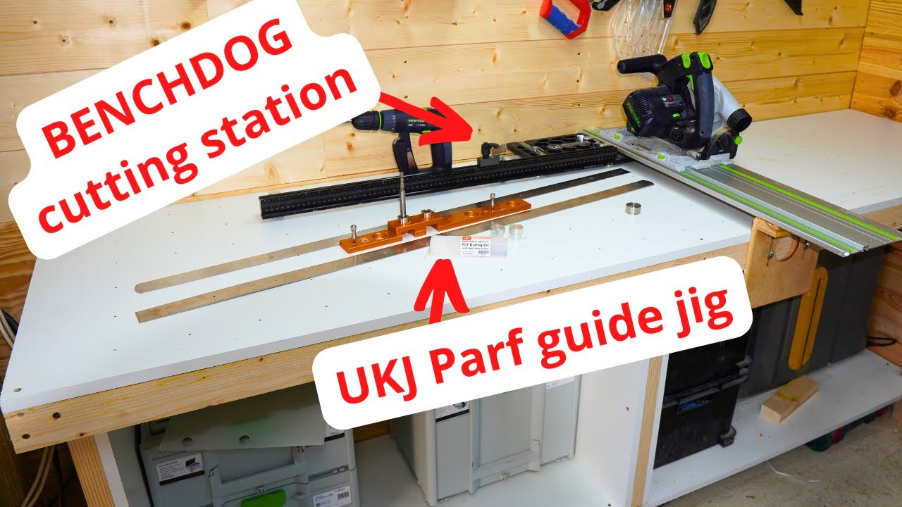 Create a MFT Workbench top with UKJ Parf Guide Jig & Mount the Benchdog Rail Square and Fencedog