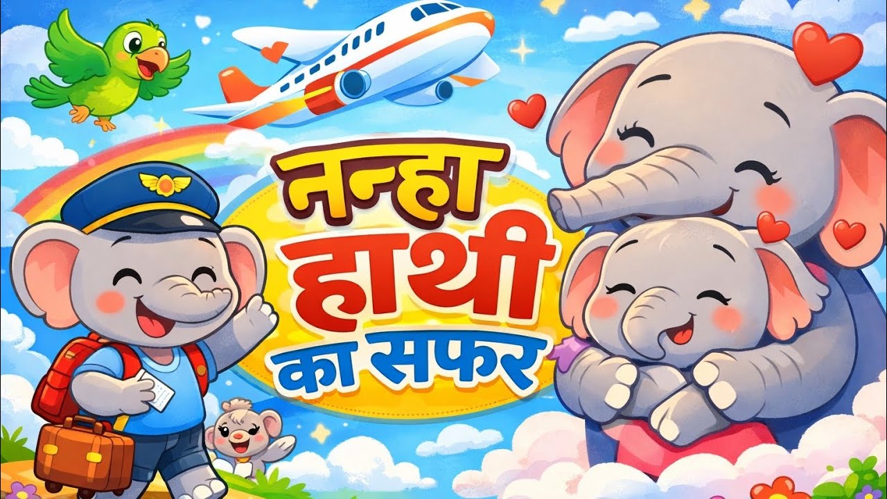 नन्हा हाथी चला सफर | Cute Hindi Kids Rhyme | Cartoon Song for Babies 🎶