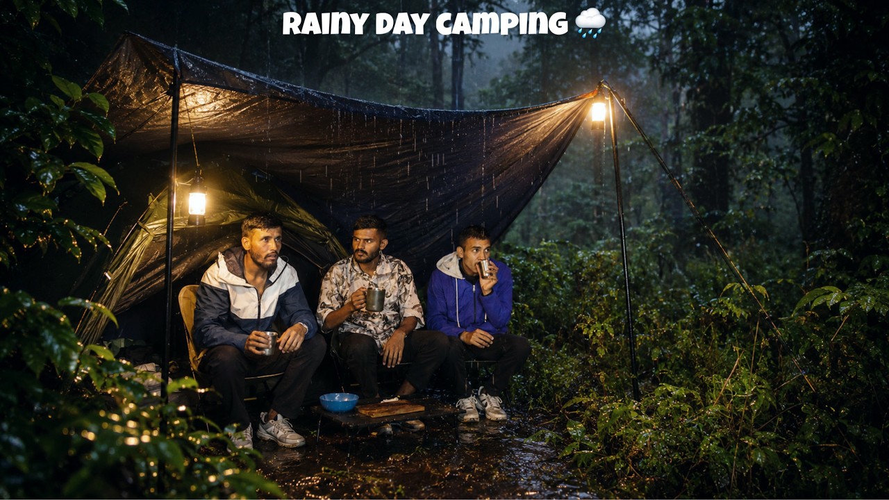 Camping In Deep Jungle During Rainy Weather | Camping In  Extreme Cold Weather | Tejas Camping