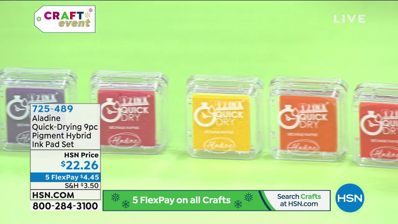 Aladine QuickDrying Pigment Hybrid Ink Pad Set of 9