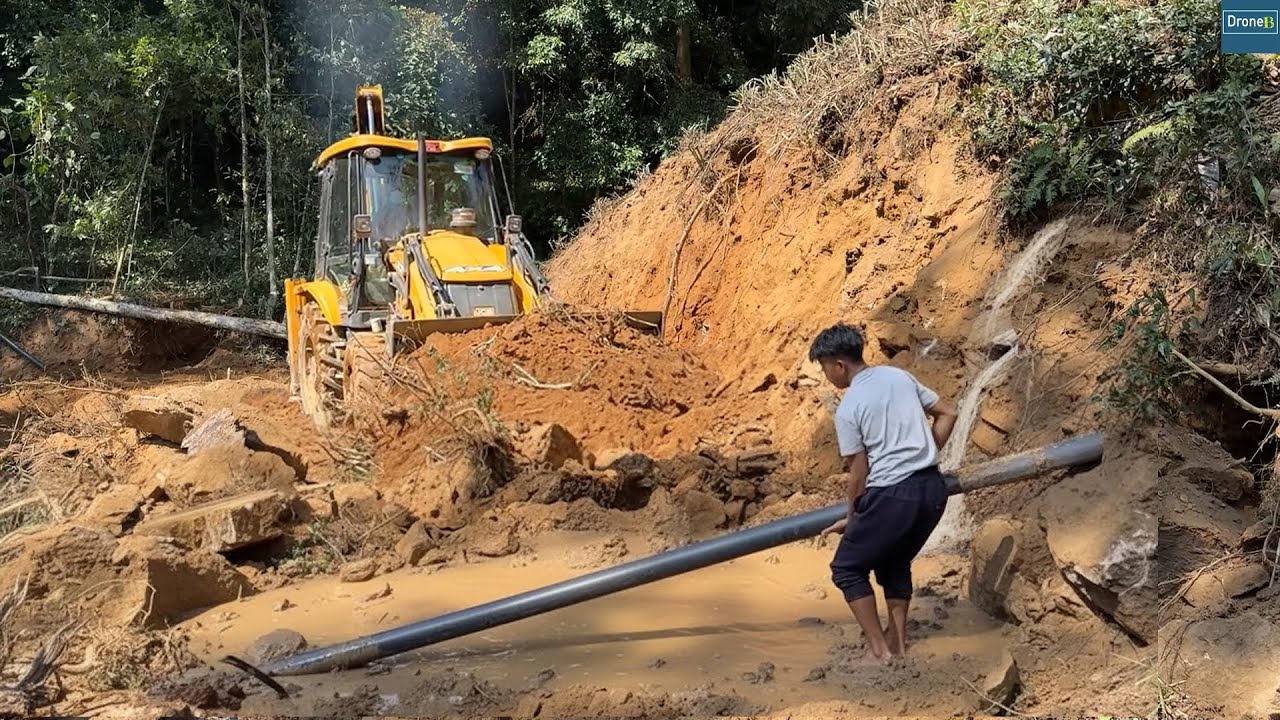 Pipelining on a Newly Made Mountain Road-Drainage to Protect Road