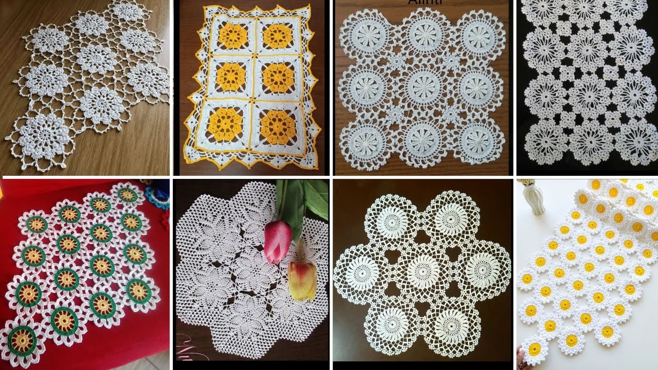 WANTED LACE MODELS 🎉ELEGANT COFFEE TABLE CLOTHES RUNNER MODELS#crochet #viral #trending
