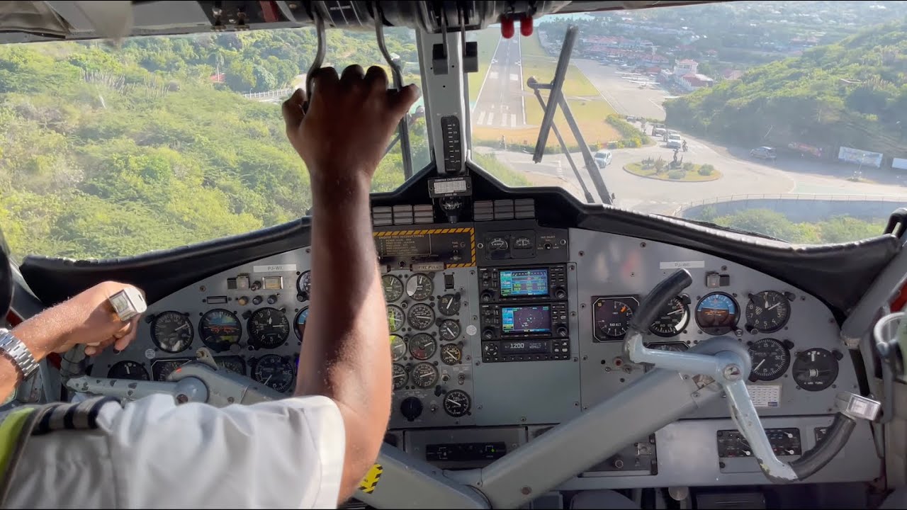Winair DHC 6-300 (PJ-WII) world famous landing in St. Barts. [4K 60]