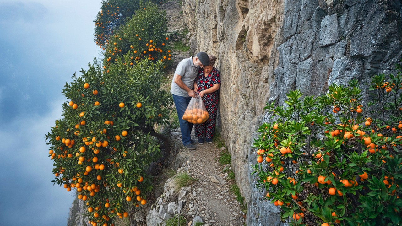 Harvesting Oranges on a Dangerous 45&deg; Cliff &mdash; A 4 km Mountain Journey