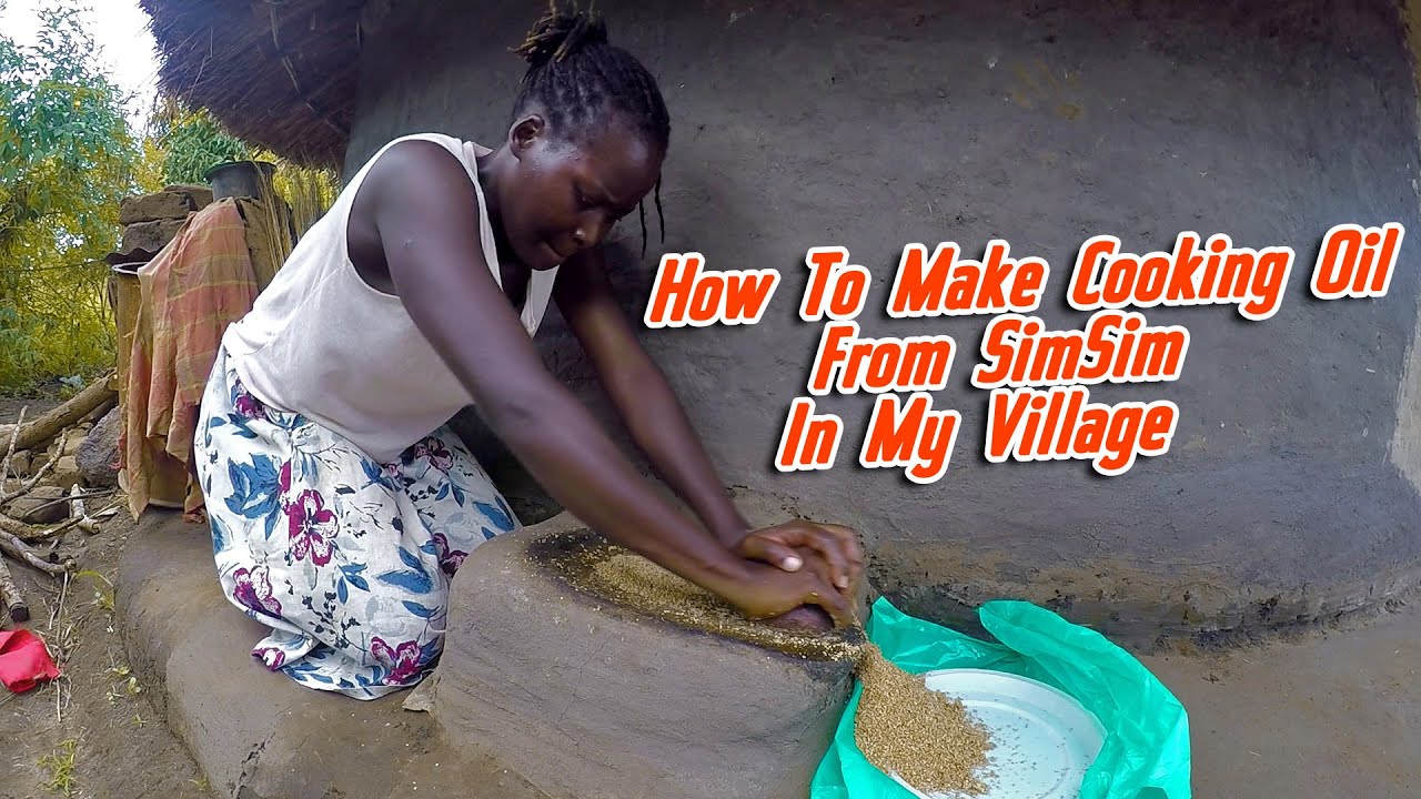 Making oil out of SIMSIM in the most African Traditional way// African Village Girl's Life