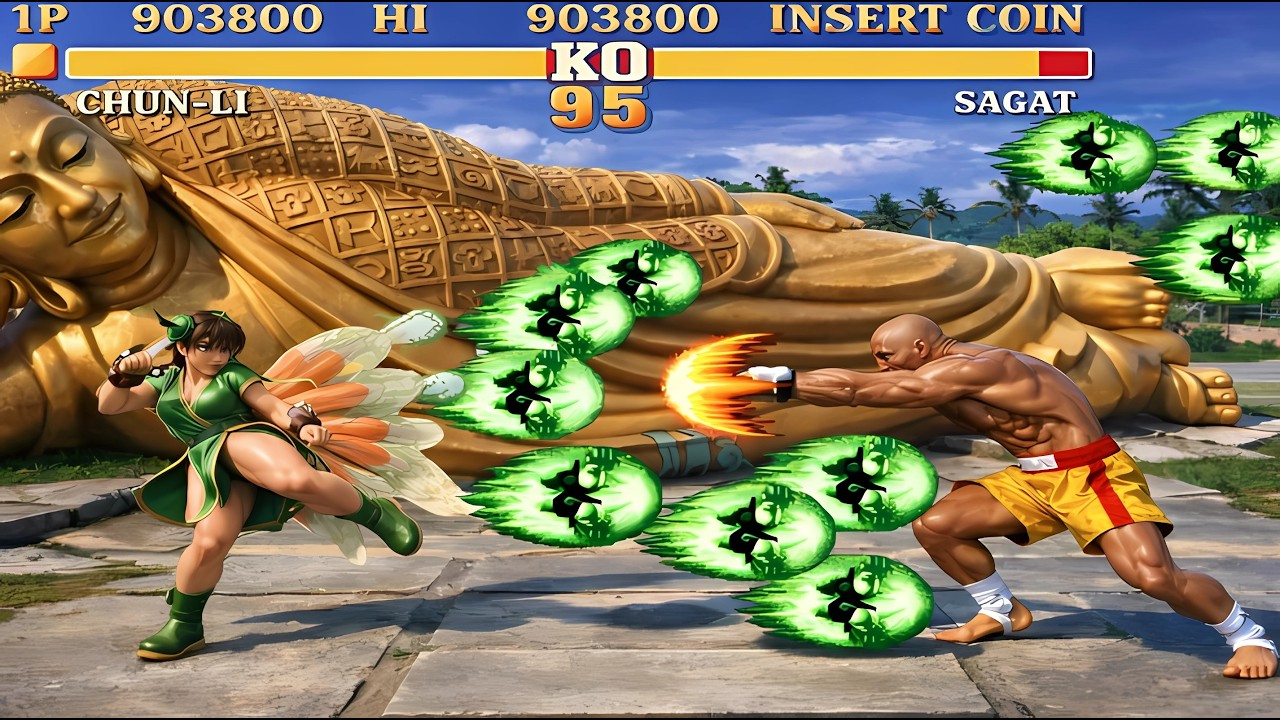 Street Fighter 2 Super Green Punishment 2022 Edition Epic Street Battle - Chun Li Playthrough