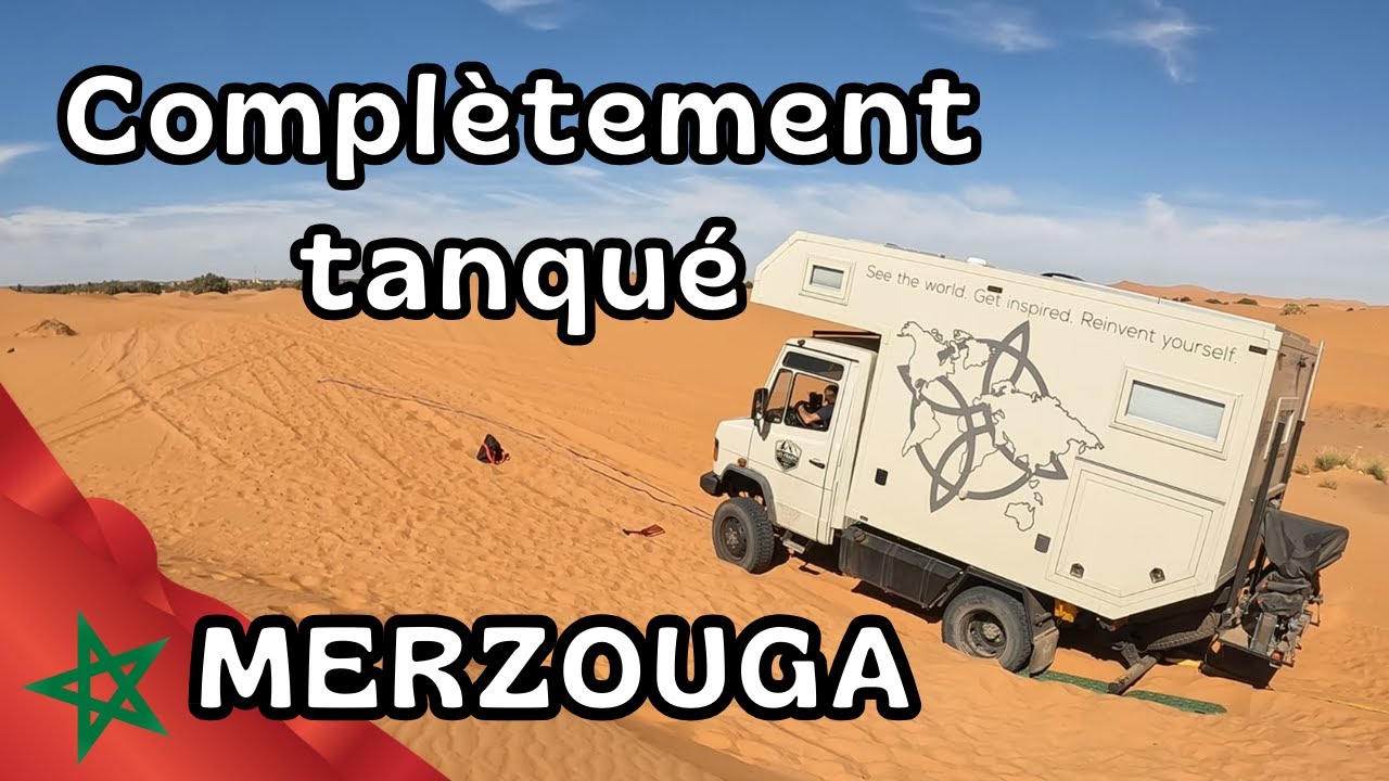 #323 DANS LES DUNES DE MERZOUGA AVEC NOTRE MERCEDES T2 814D ....