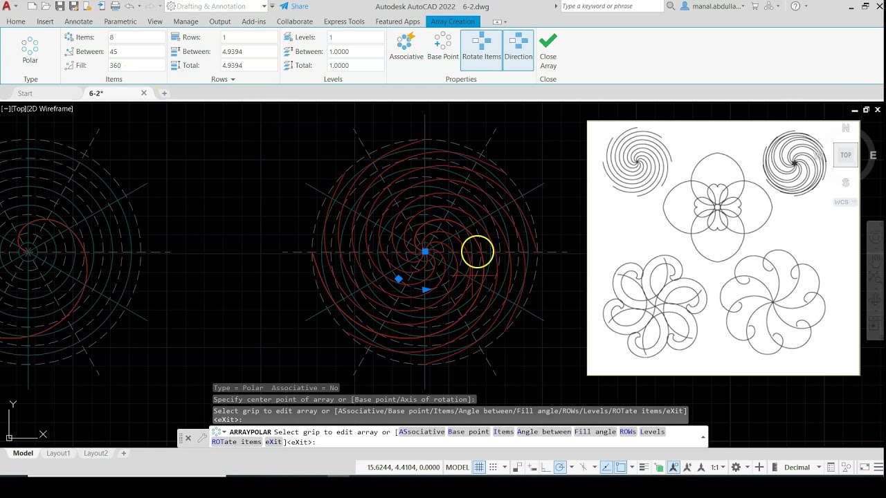 AutoCAD_ Archimedes Spiral_ Object Snap_ Modify