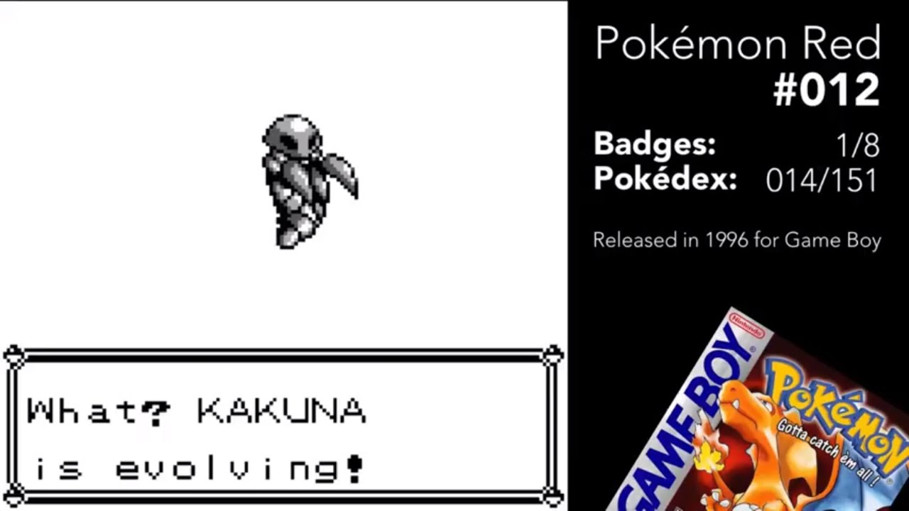 Pokemon Red 012 Battling trainers in Mt Moon, Evolving Kakuna into Beedrill - Walkthrough Gameplay