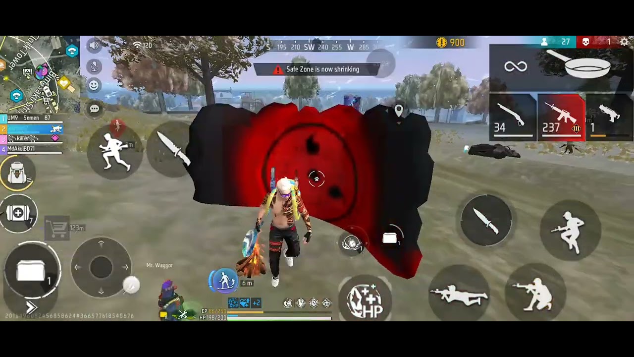 Free fire squad BR ranked Bermuda 1kill action gameplay booyah 
