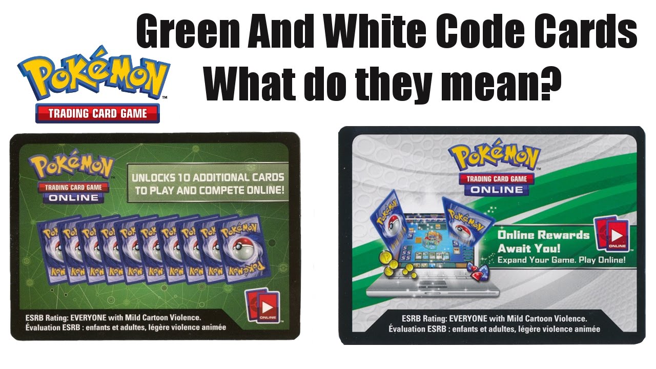 Green and White Pokemon TCGO Code cards - What's the difference mean?