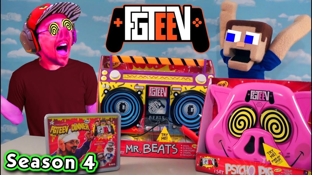 FGTEEV SEASON 4 Psycho Pig DUDDY vs. PUPPET STEVE Toys Unboxing