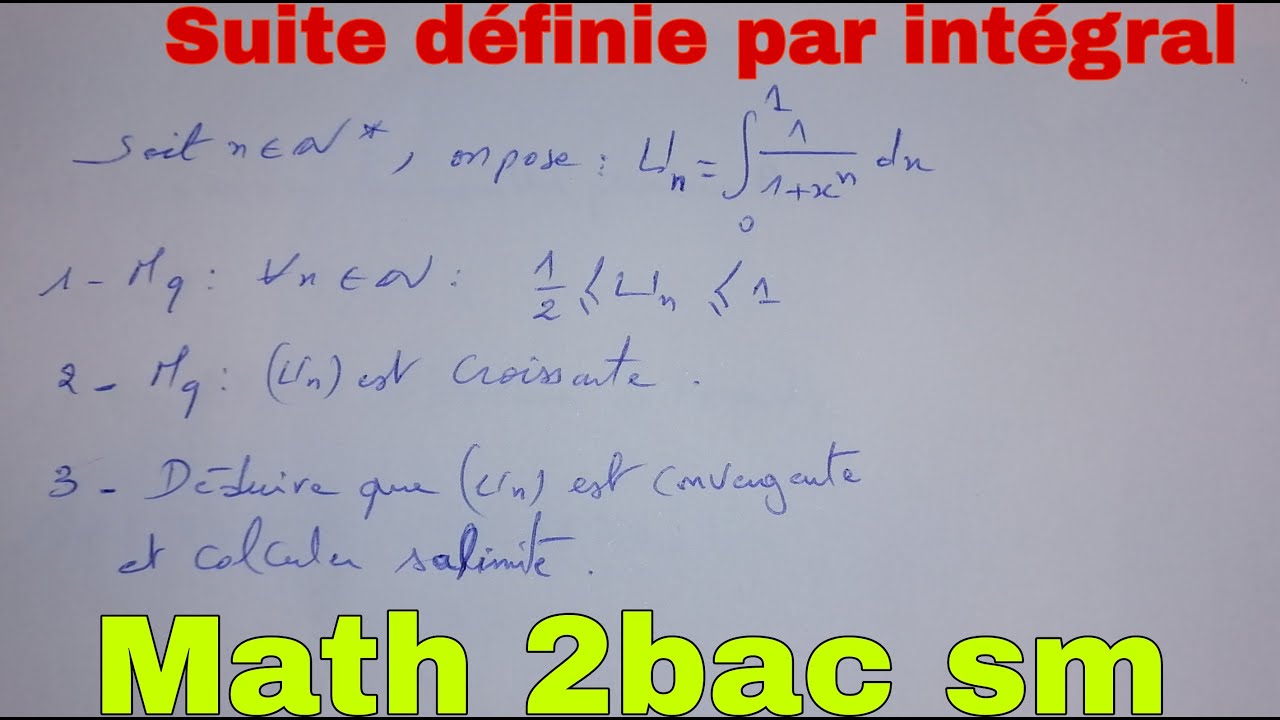 ordre et comparison ...calcul integral....math 2bac sm