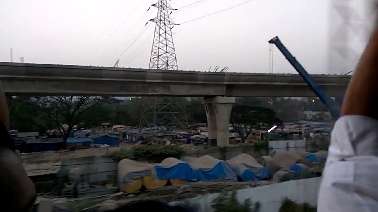 Metro train bridge Belapur to Kharghar and Taloja in Navi Mumbai