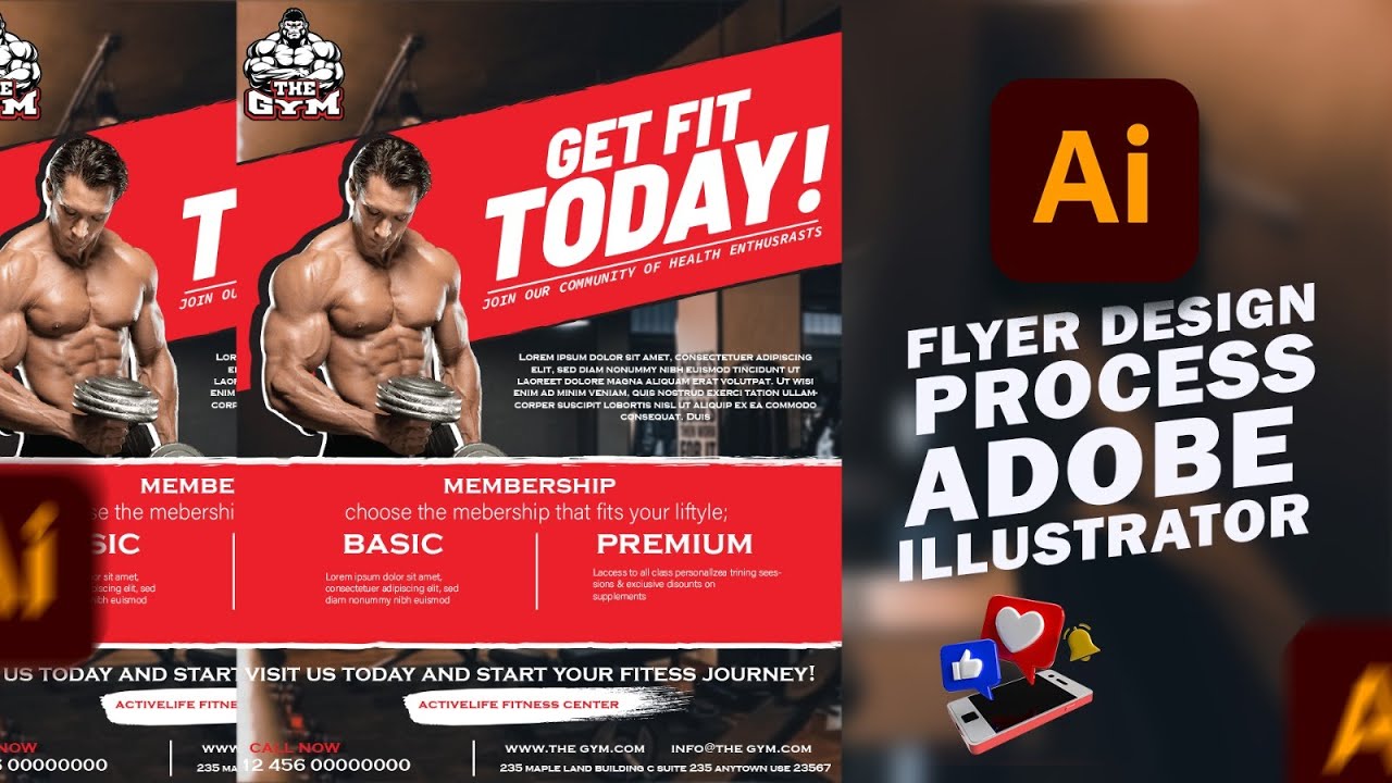 Adobe Illustrator Gym Flyer | Print-Ready Fitness Promo