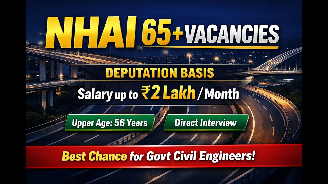 NHAI Deputation Recruitment 2026 | 65+ Vacancies