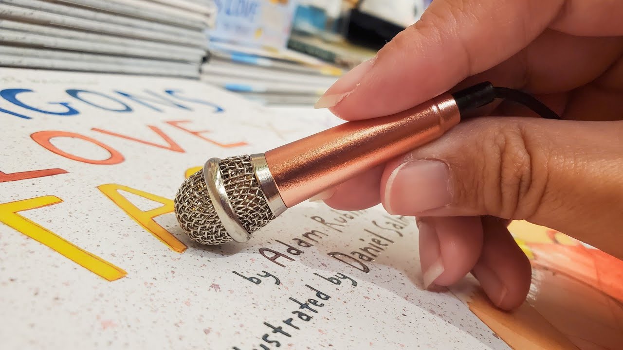 Public ASMR💌Mini Mic Book Covers Fast Tracing Tapping