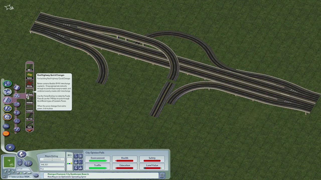 Building a T-Interchange Between Two L1 RHW-8S Highways with NAM 36