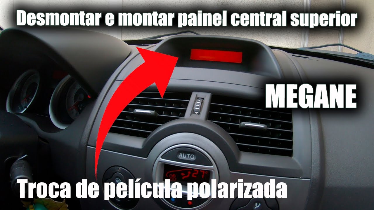 Desmontando painel MEGANE e troca da película polarizadora do relógio! #renault #megane #painel