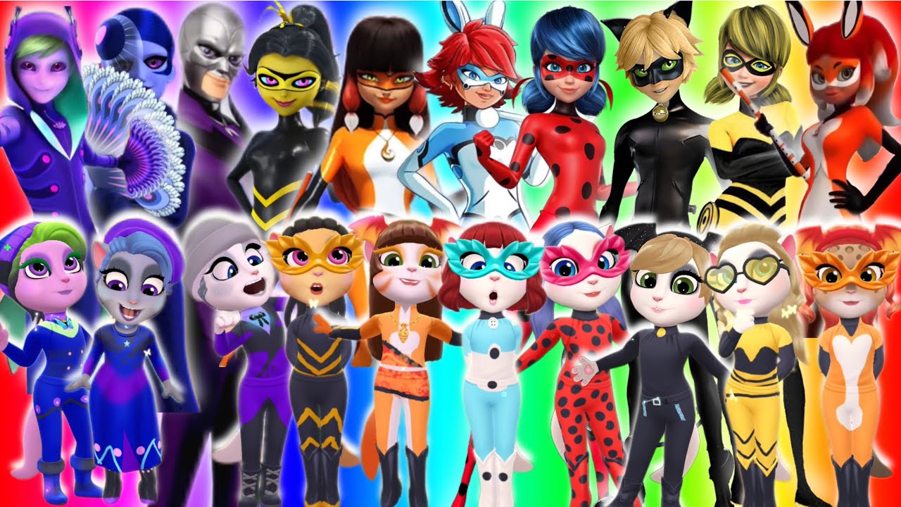 My Talking Angela 2 || 🌈 Miraculous LadyBug 🐞 Marinette vs Friends | New Update || Cosplay