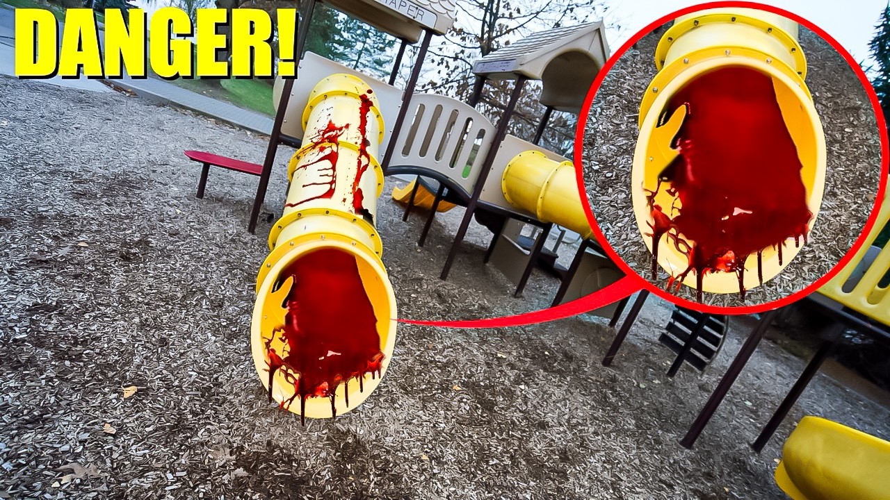 IF YOU SEE BLOOD AT A PLAYGROUND AT NIGHT, RUN! (IT'S VERY DANGEROUS)