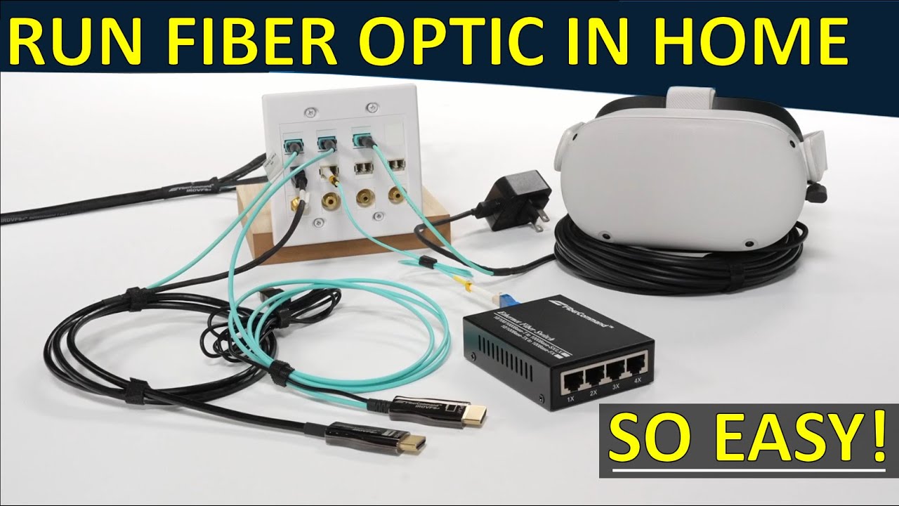How to RUN Fiber Optic In Home to Every Room | Best Home Wiring for Internet / sound / HDMI / gaming
