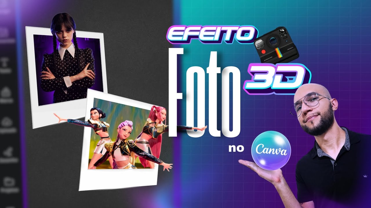 Transforme sua foto em 3D com efeito Polaroid no Canva! (Simples e Incrível)