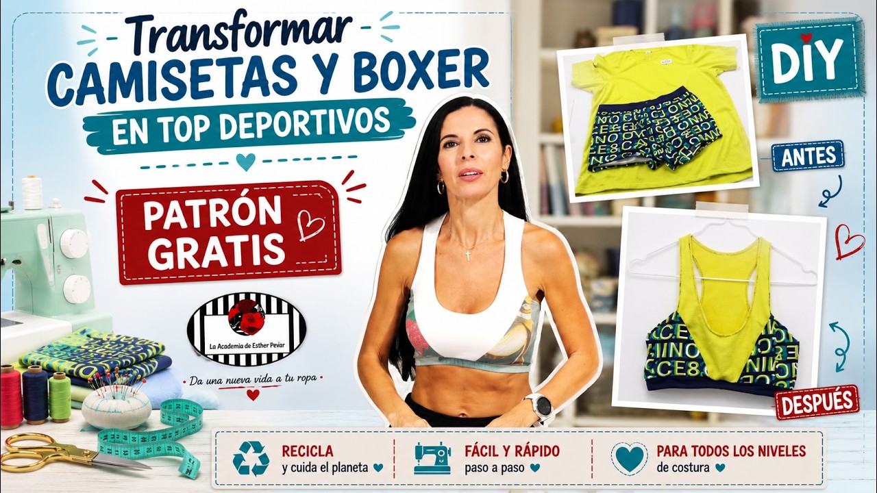 Top deportivo: muy fácil de hacer :patrones en varias tallas /corte y confección. DIY Transformation