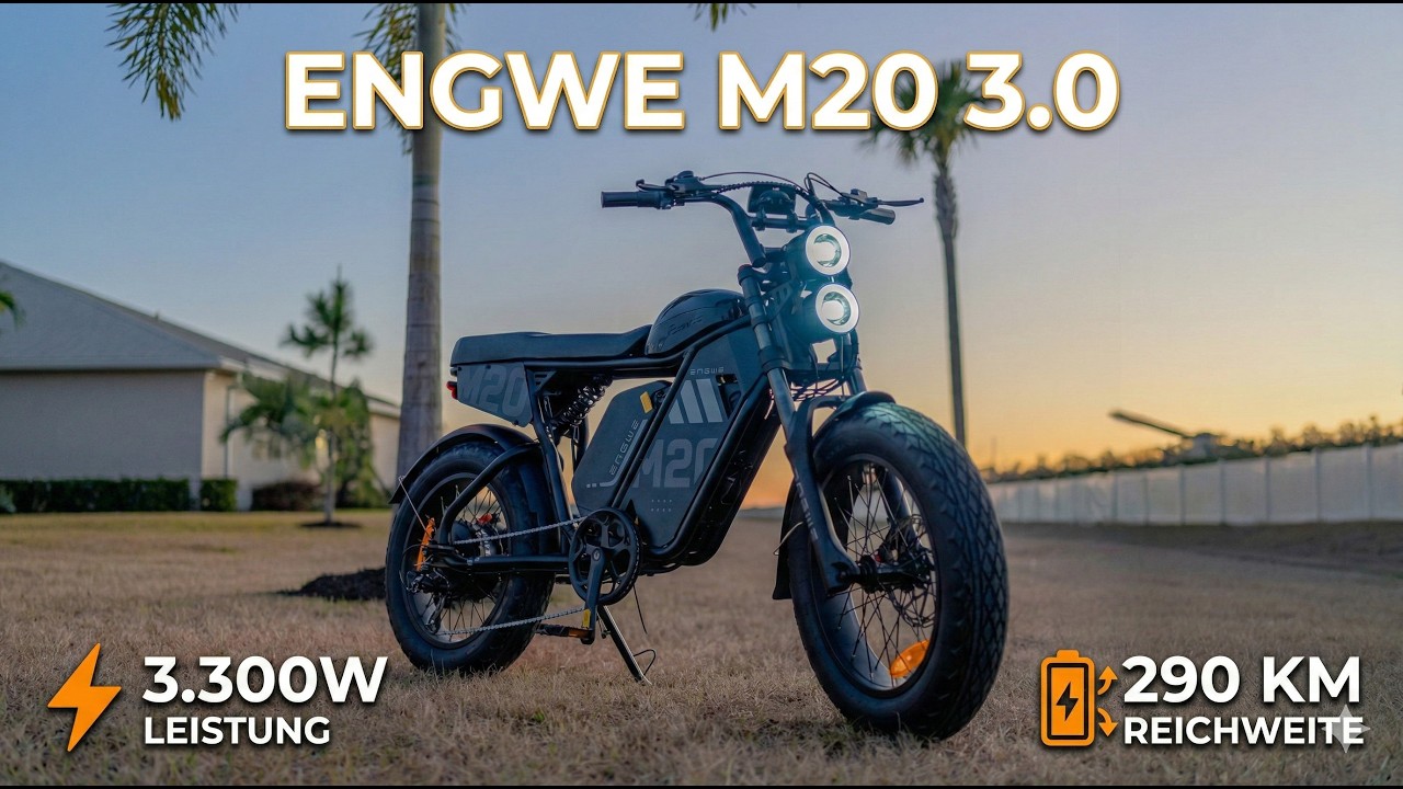 2026 Engwe M20 3.0 Details: Dual-Akku, 64 km/h und 3.300 W Motor