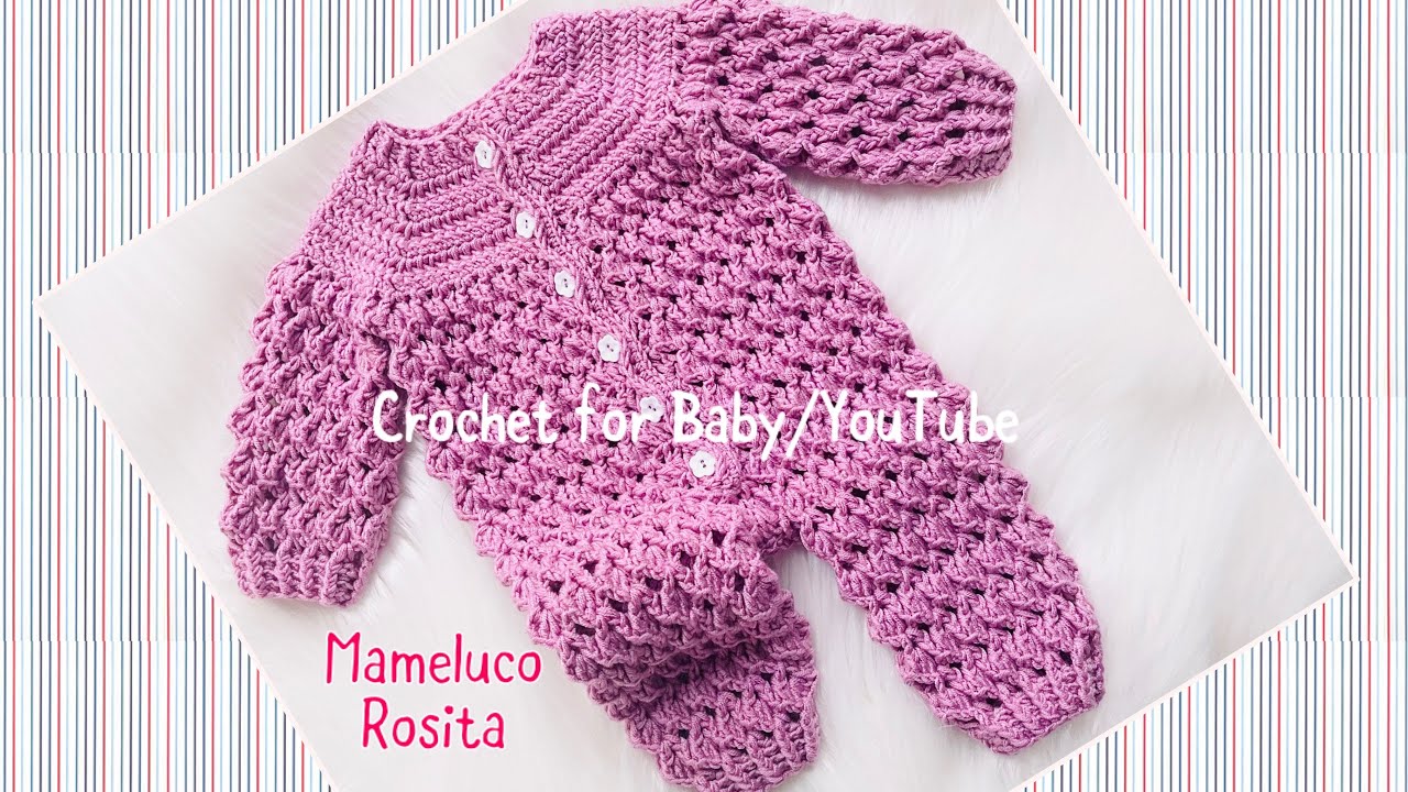 ¡Increíble! Teje en Horas el Mameluco Rosita a Crochet 👶✨ Ajustable de RN a 2 Años | Fácil y Rápido