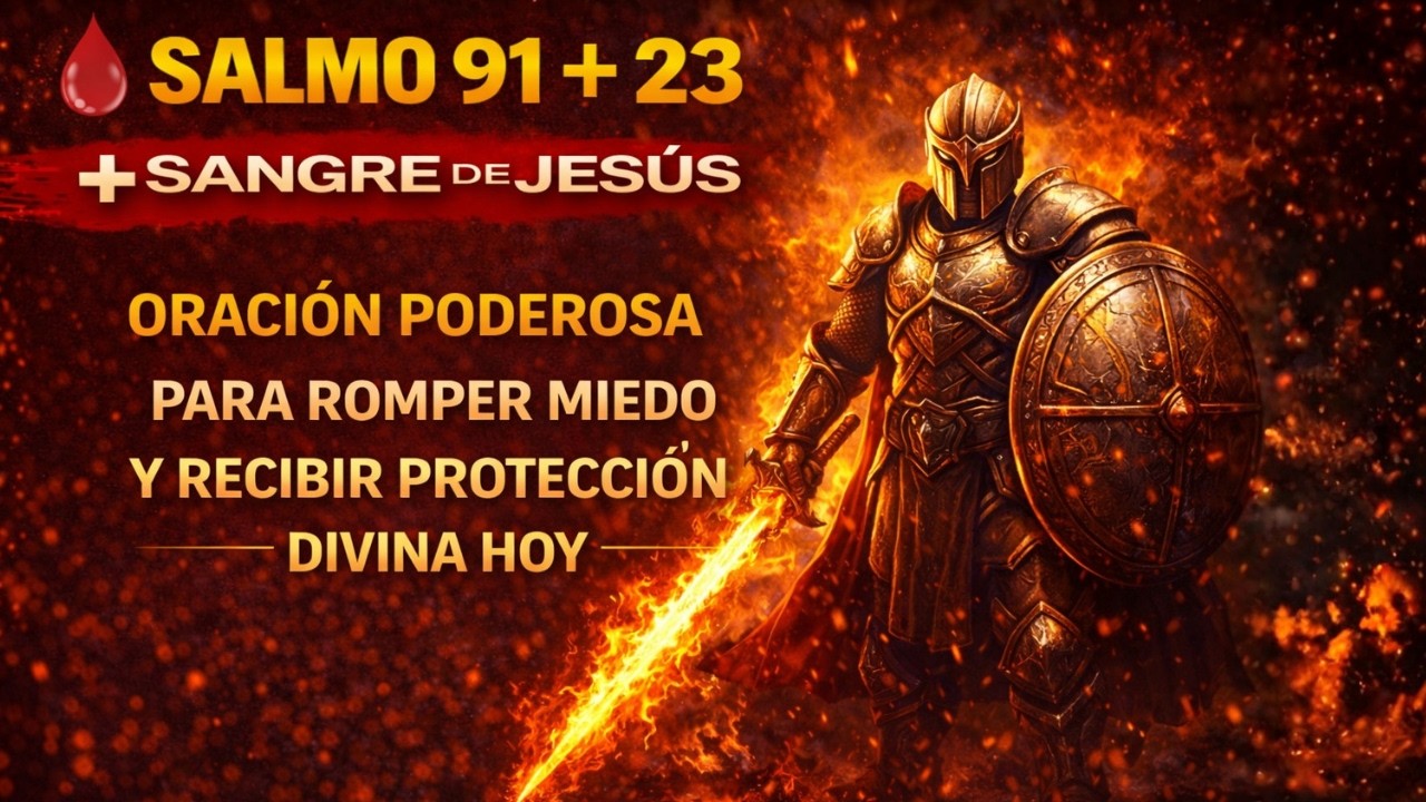 🛡️SALMO 91 + 23 + SANGRE DE JESÚS—ORACIÓN PODEROSA PARA ROMPER MIEDO Y RECIBIR PROTECCIÓN DIVINA HOY