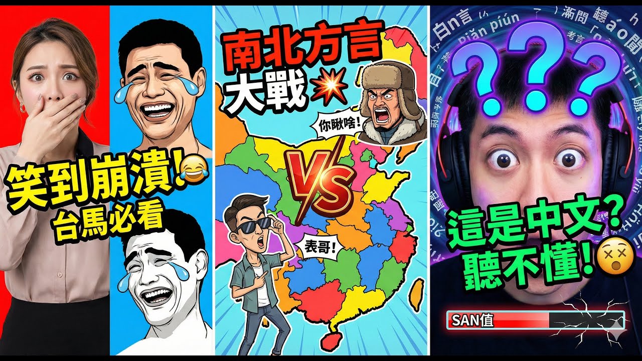 挑戰全程不准笑！中國最「魔性」的方言大比拼，山東話像吵架，廣西話像唱歌？雲南話直接加密通話！&nbsp;#方言 #搞笑 #中國文化 #台灣 #馬來西亞 #挑戰 #不准笑 #東北話