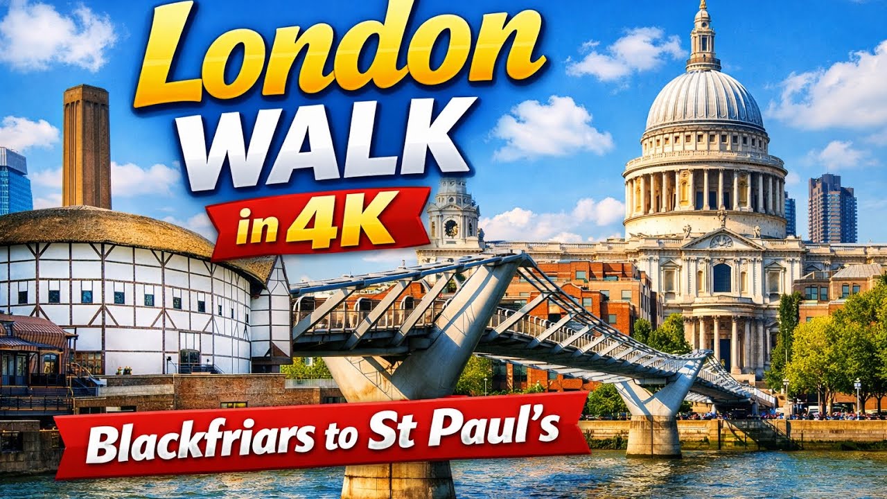 London City Walk 4K HDR 🇬🇧 🔥| Blackfriars → Tate Modern → Shakespeare’s Globe → St Paul’s