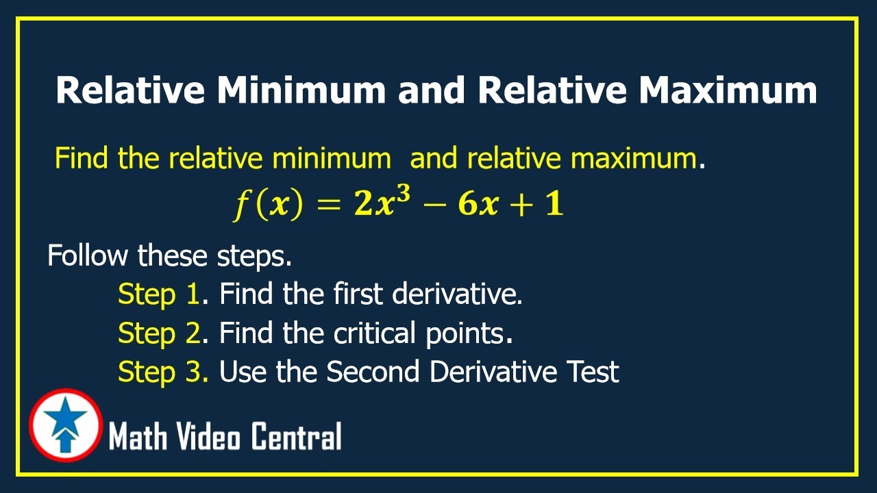 Relative Minimum and Relative Maximum | Calculus