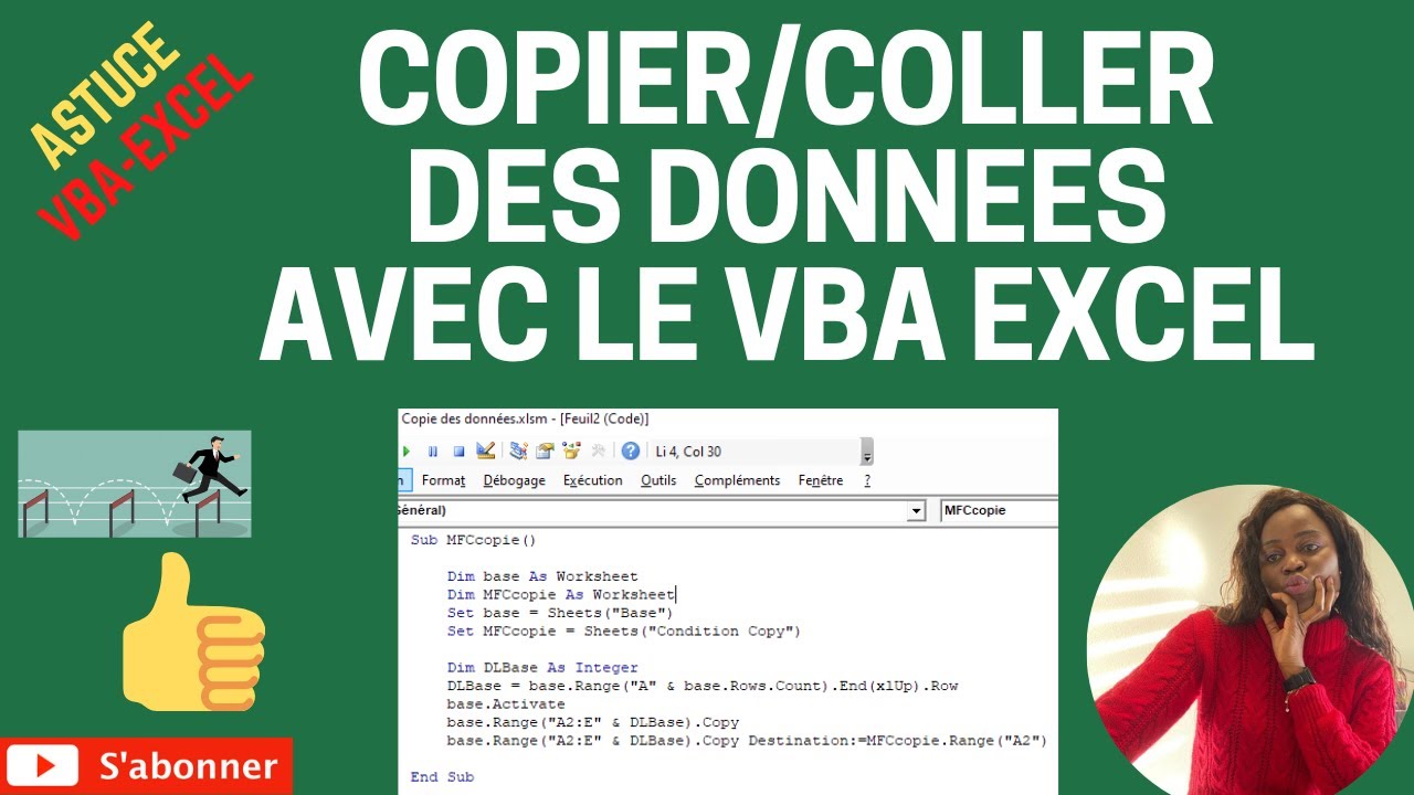 Comment copier/coller les données avec le VBA Excel