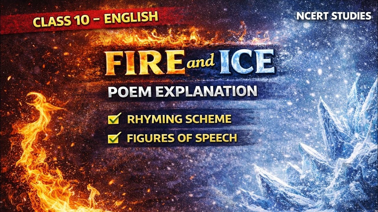 Poem: Fire 🔥 and Ice 🧊 Explanation, Rhyming scheme and Figure of speech 💬#class10 #english 