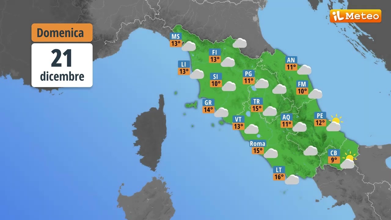 Meteo, previsioni e tendenza meteo Italia Sabato 20 dicembre 2025