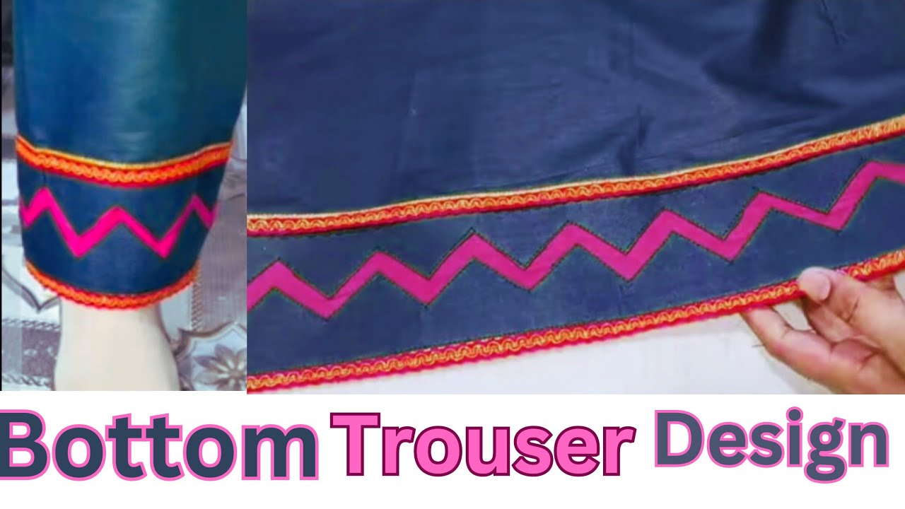 Trouser design zigzag style/ Salwar poncha Design /Mohri Design #fashion #trouserdesign#diy