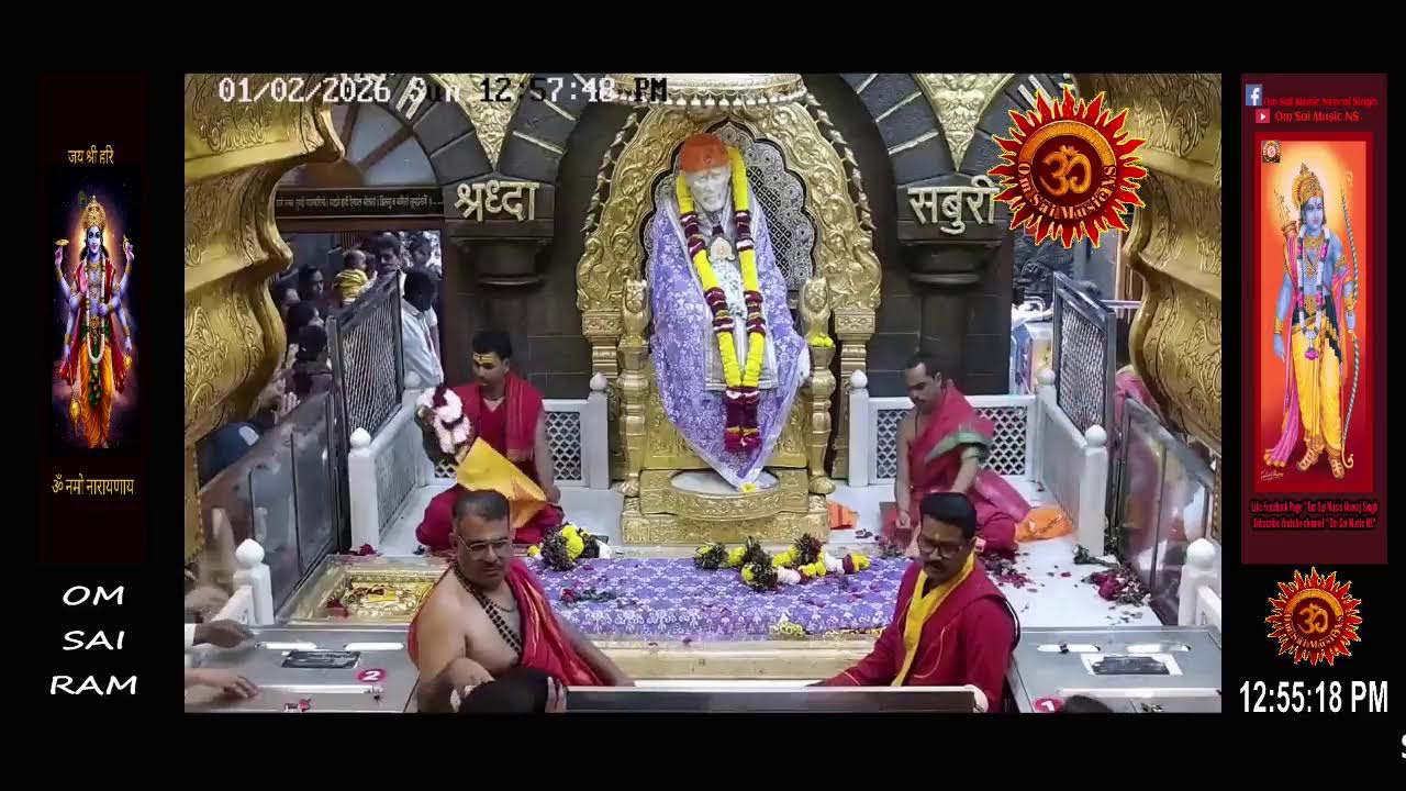 Sai Baba Darshan Live Today || 01 FEB 2026 || SUNDAY || MORNING 2