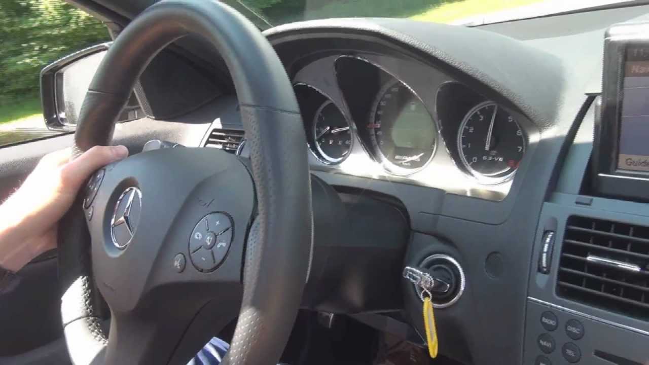 Now I drive the Mercedes Benz C63 AMG Start up Revs Accelerations Downshifts Loud SOUNDS Full HD