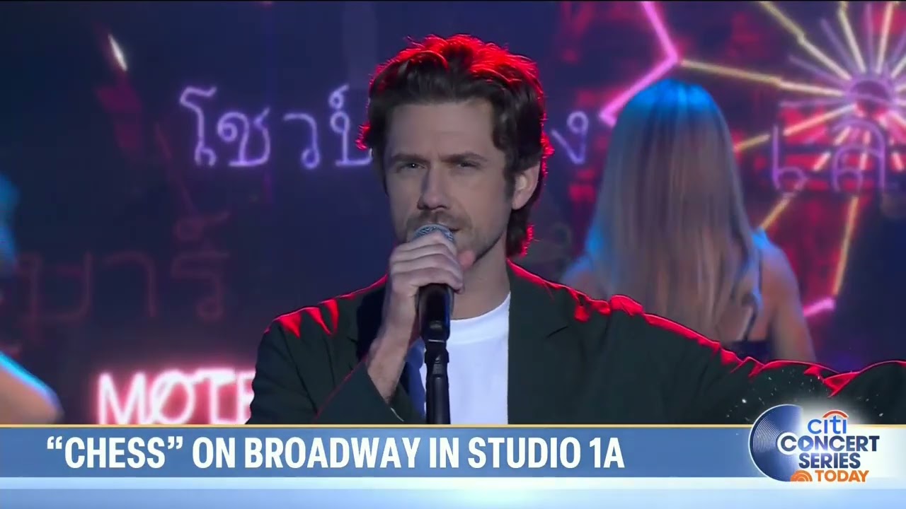 Aaron Tveit and the company of CHESS perform 