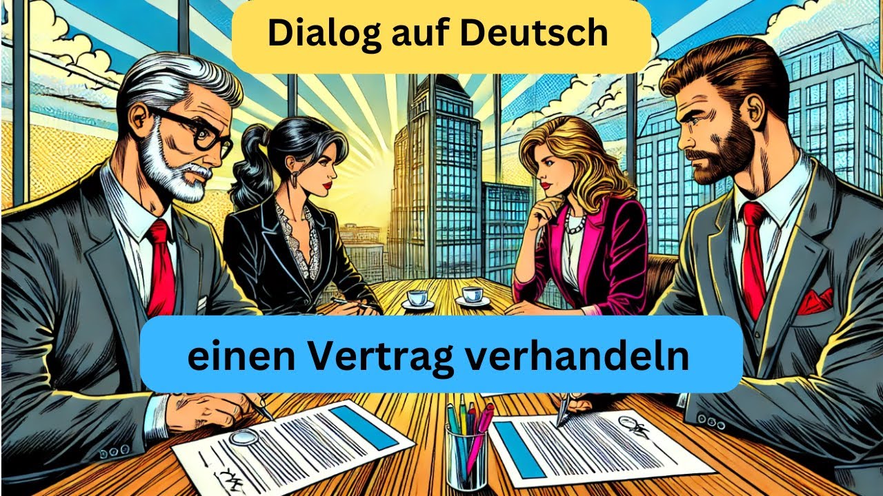 einen Vertrag verhandeln (Deutsch lernen, Dialog auf Deutsch B2, German Dialogue B2, learn German)