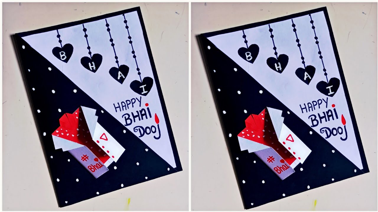Beautiful DIY bhai dooj card / handmade card for bhai dooj greeting card / हैपी भैया दूज Card making
