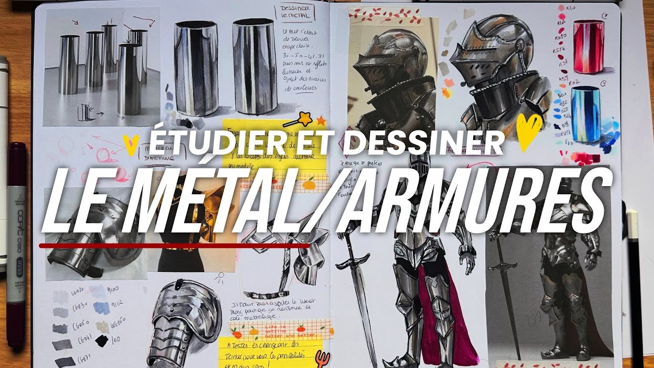 Étudier et dessiner le métal ( sur les armures 🛡️⚔️ )