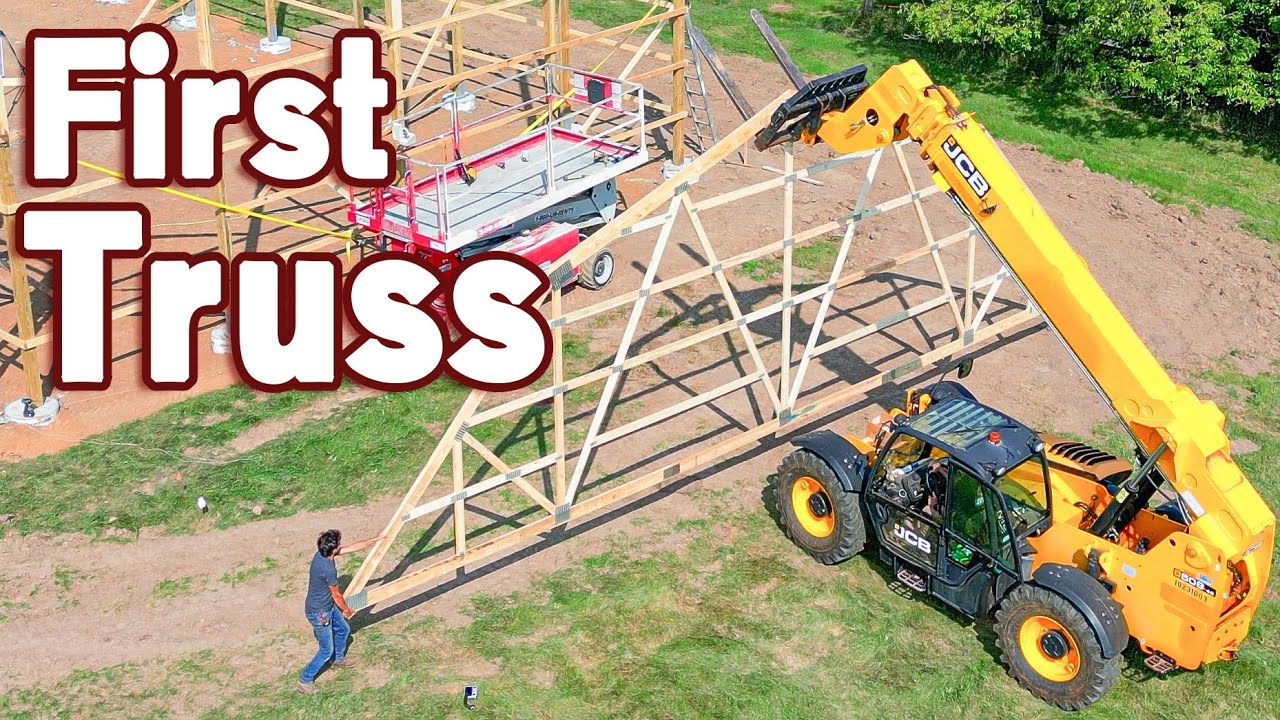 The Trusses are Here!  - 40x72 Gambrel Post Frame Episode 3