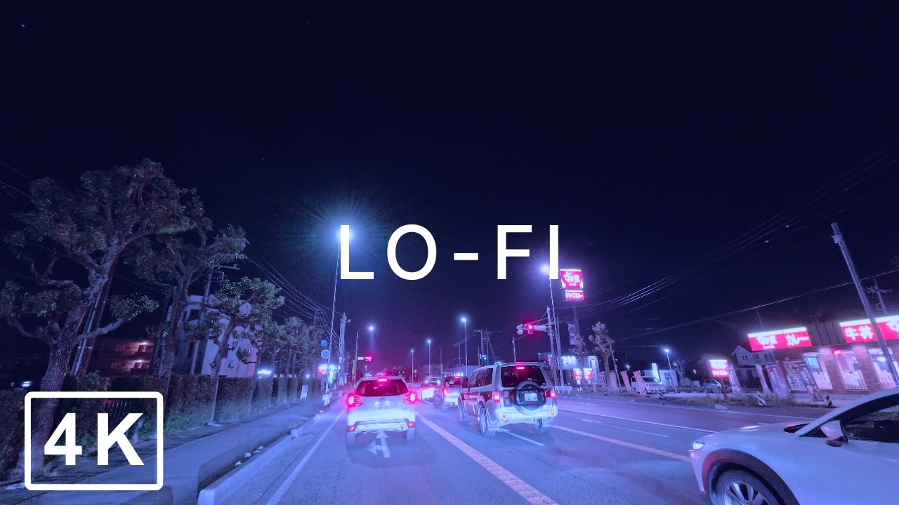 Route 1 Night Drive Lo-fi in Shizuoka (Mishima), Japan | Calm Beats (1H)