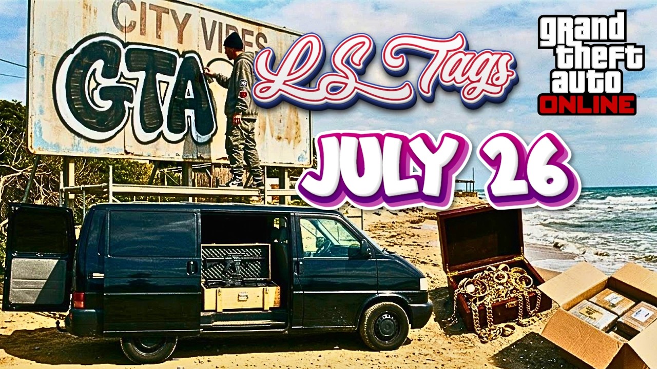 LS TAGS, SHIPWRECK, GUN VAN Locations - JULY 26| GTA ONLINE
